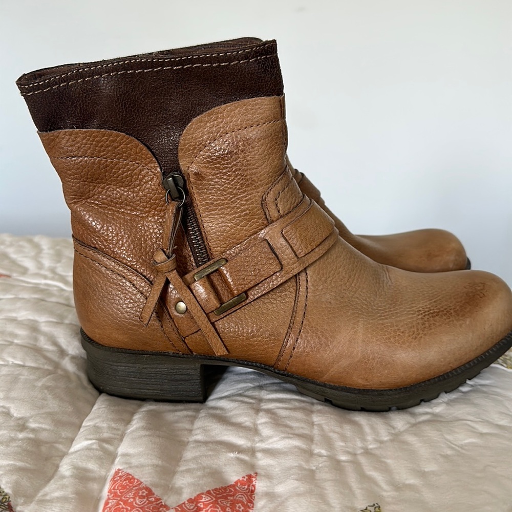 Clark’s ankle boots.